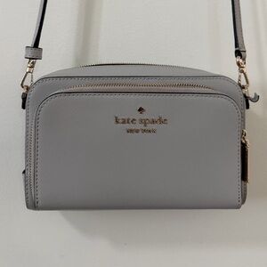Kate Spade Light Gray Leather Crossbody Bag